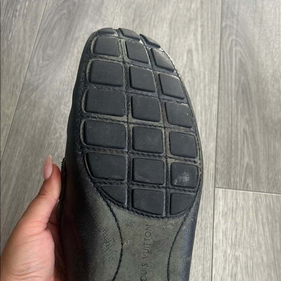 Louis Vuitton Black Leather Loafers with Silver Accent - Picture 7 of 17